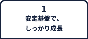 1. 安定基盤で、しっかり成長