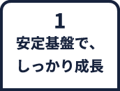 1. 安定基盤で、しっかり成長